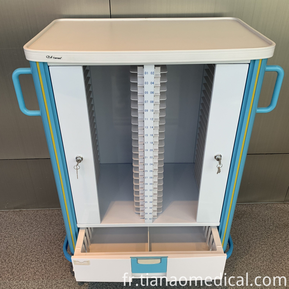 Chariot de dossier médical d'hôpital Aliuminum Hospital Aliuminum Medical Record Trolley